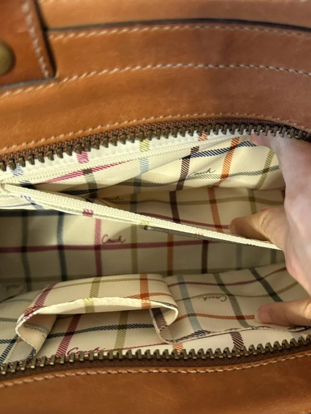 Coach tan leather